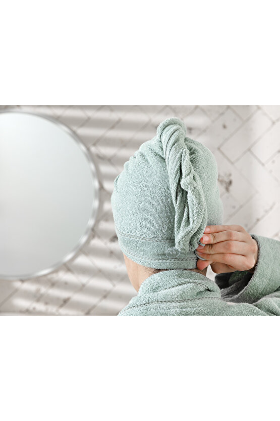 Soft Pamuklu Saç Bonesi Standart Mint