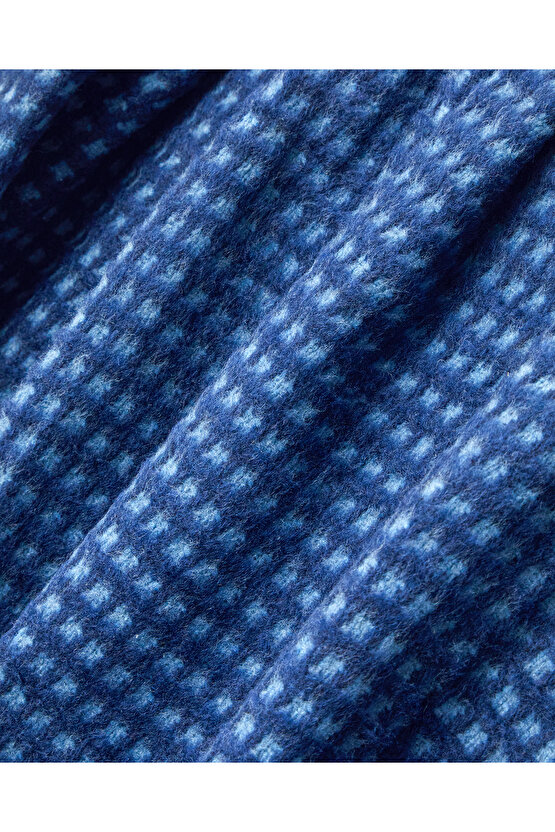Plain Waffle Pamuklu Tv Battaniyesi Lacivert- Mavi