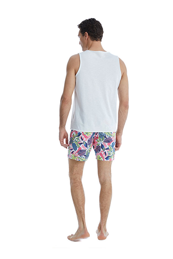 Yuvarlak Yaka Düz Beyaz Erkek T-Shirt 10635