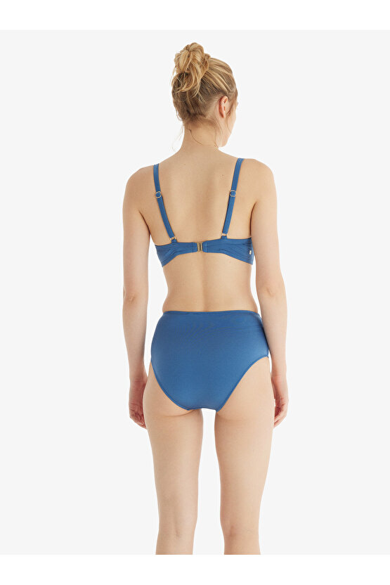 Kadın Yüksek Bel Bikini Altı 10712 - Mavi