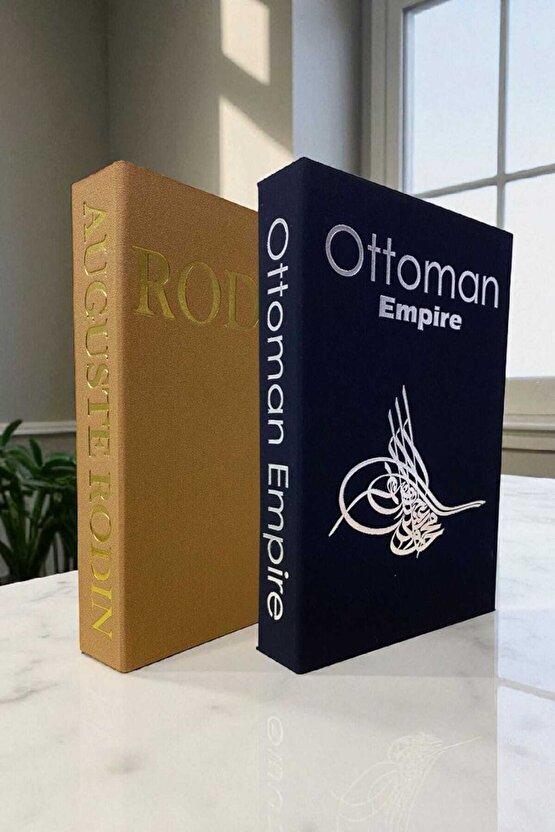 2’li Kumaş Kaplı Kitap Görünümlü Dekoratif Kutu | Hediye & Takı Kutusu