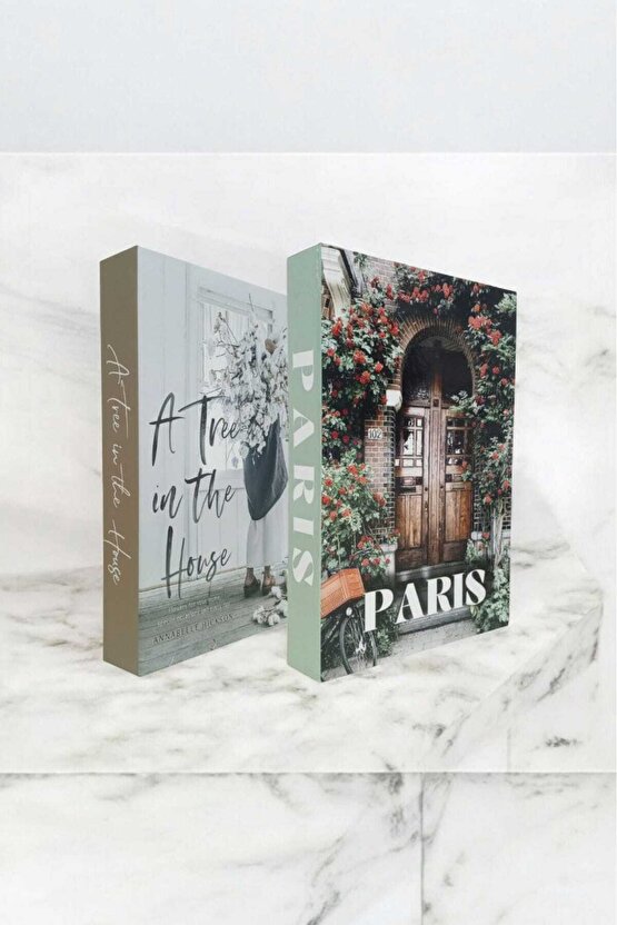 Dekoratif Kitap Görünümlü Kutu 2li Set Decorative Book Looking Box