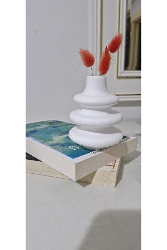 Minimal Vazo Set 3lü Bohem Biblo Minyatür Dekoratif Dayanıklı Beton Set
