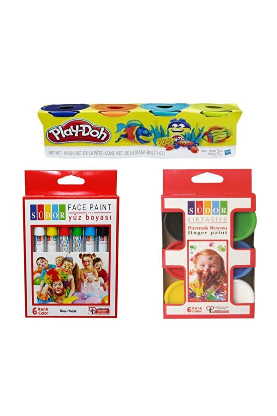 Yüz Boyası 6lı,parmak Boyası 6lı,play-doh Oyun Hamuru 4lu