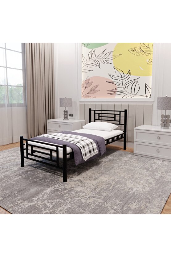 Manolya Tek Kişilik Metal Karyola A Kalite, Ses Çıkarmaz ,Ölçülü Model Karyola