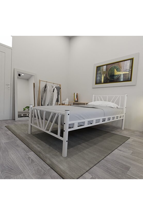 Gardenya Tek Kişilik Metal Karyola A Kalite, Ses Çıkarmaz ,Ölçülü Model Karyola