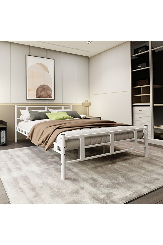 Lotus Çift Kişilik Metal Karyola A Kalite, Ses Çıkarmaz ,Ölçülü Model Karyola