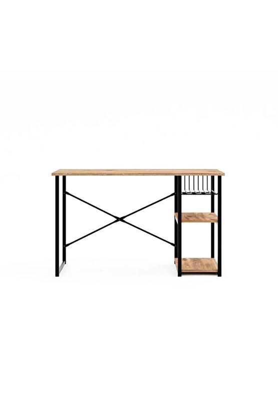 Çalışma Masası Telli Raflı Ofis Laptop Bilgisayar Masası