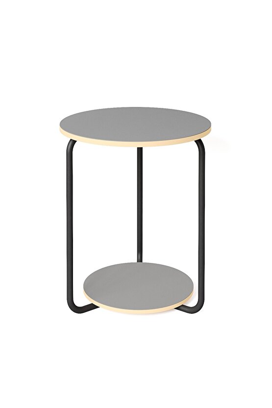 Yuvarlak Dekoratif Zigon Sehpa Orta Sehpa Füme 1541