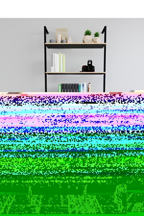 Kitaplık Duvar Rafı Metal Kitaplık Mobilya 6 Katlı Füme 1356