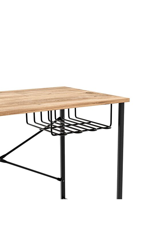 Bilgisayar Masası Raflı Çalışma Laptop Masası Çam 1341