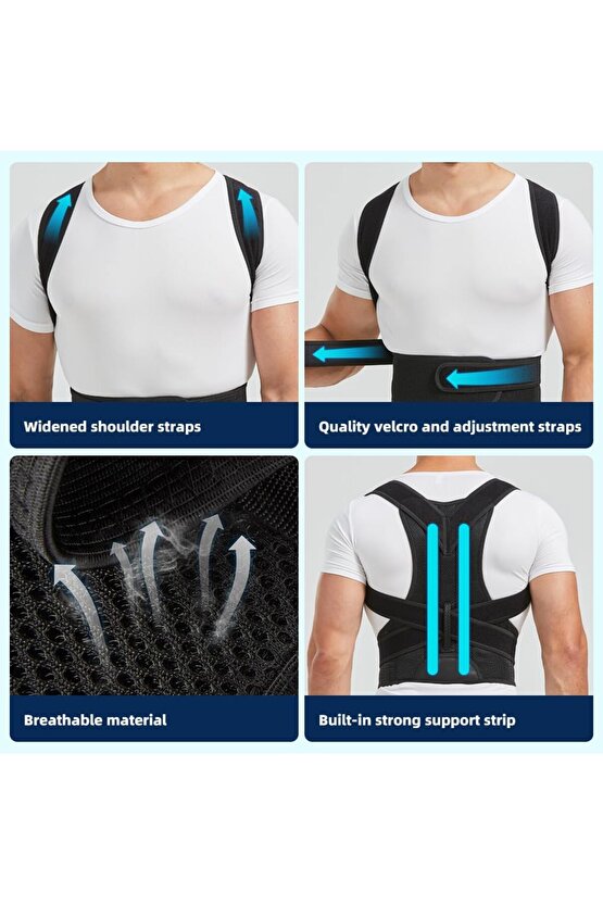 Dik Duruş Korsesi Postür Düzeltici Kamburluk Önleyici Çift Balenli Sırt Bel Destekli Kadın Erkek