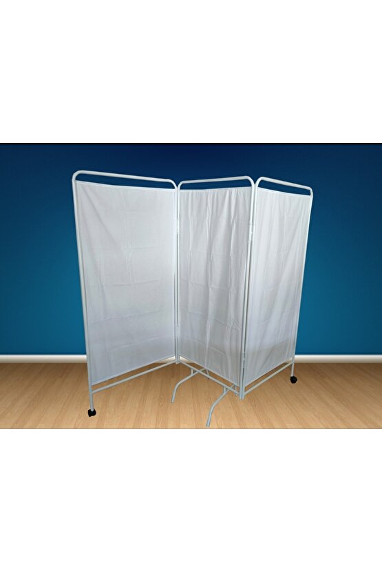 3 Katlı Paravan Metal Paravan Katlanabilir Muayene Masası Paravanı Revir Paravanı