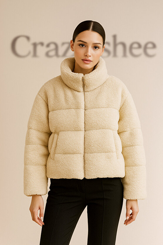 Peluş Yumuşak Kumaş Kabartma Mont