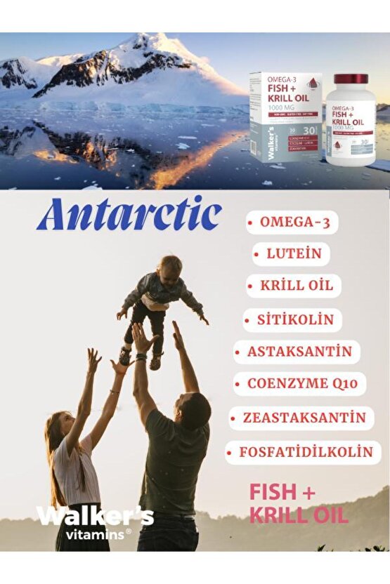 Krill Oil Omega 3 Sitikolin Lutein Q10 içeren Vitamin