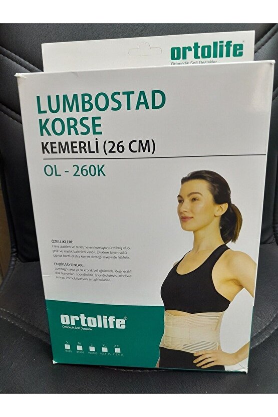 Çelik Balenli Lumbosakral Ortopedik Demirli Süngerli Cırtlı Bel Fıtık Korsesi Standart Beden (26 Cm)
