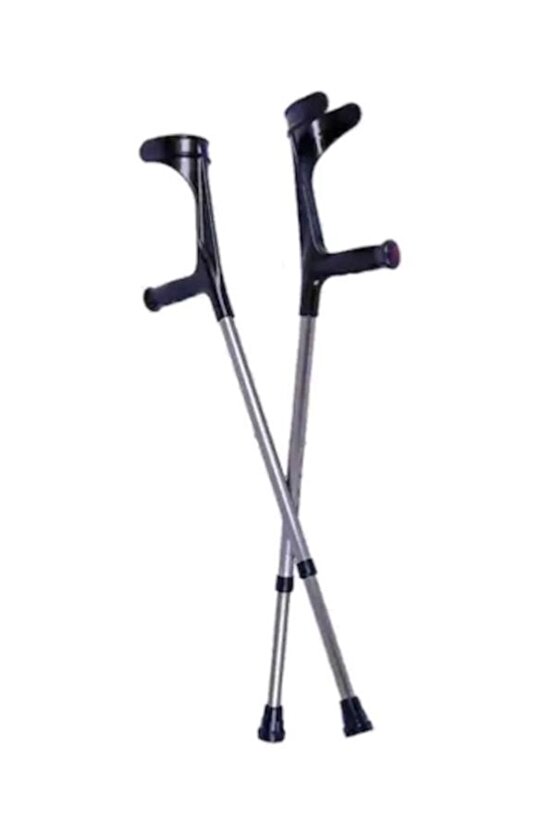 Siyah Kanedyen - Ayarlanabilir Dirsek Destekli Baston Çift (2 Adet)