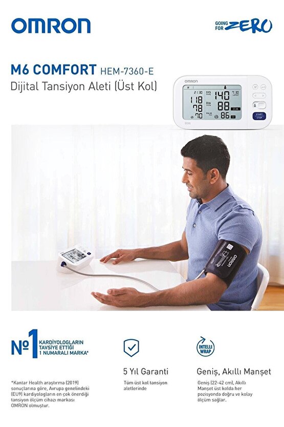 M6 Comfort Hem-7360-e Dijital Koldan Ölçer Tansiyon Aleti