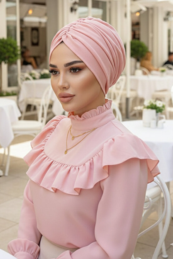 Açık Pudra Büzgülü Salaş Bone