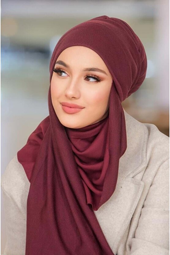 Bordo Kelebek Bone Şal