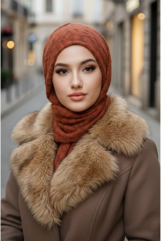 Taba Desenli Yumoş Kelebek Bone Şal