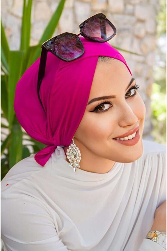 Fuşya Çapraz Bone  Deniz - Havuz Bonesi