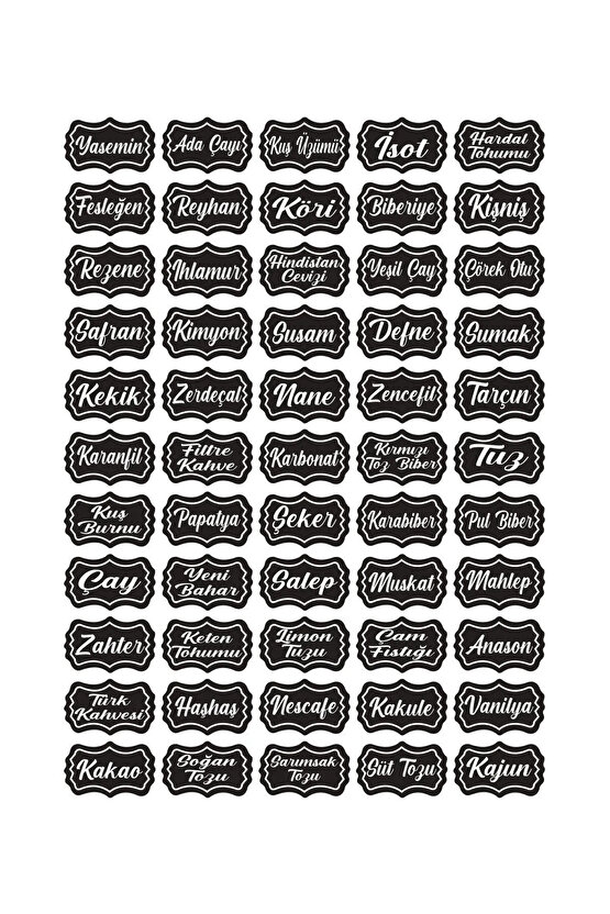 12li 450ml Etiketli Ve Kilitlenebilir Kapaklı Kendinden Kaşıklı Baharatlık Seti - Etiket Hediye