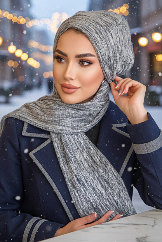 Kot Lacivert Desen Tesettür Bere