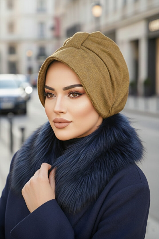 Hardal Melanj Kaşe Şapka Bone