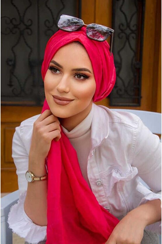 Kırmızı Keten Büzgülü Dolama Bone