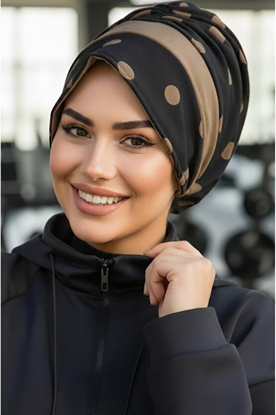 Siyah Vizon Bantlı Şapka Bone