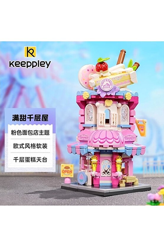 Mikro Blok Kapkek Dükkanı 350 Parça - Lego Setleri - Keeppley Mini Lego - Cup Cake Lego - Keeppley L