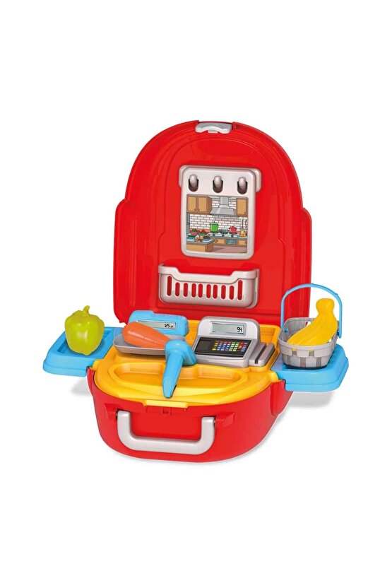 Kral Şakir Market Seti Sırt Çantası - Kasiyer Oyuncakları - Market Setleri - Evcilik Oyuncakları