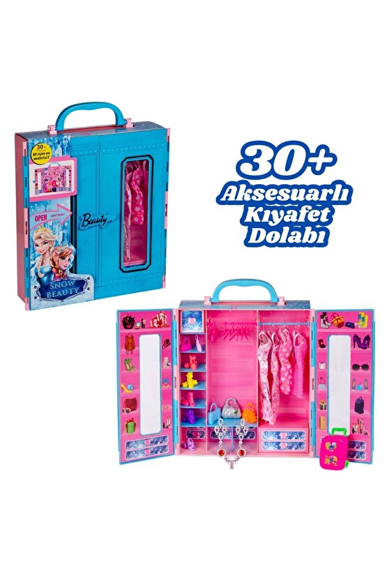 Snow Beauty Frozen Aksesuarlı Gardırop - Frozen Dolap - Frozen Giysi Dolabı - Frozen Gardırop - Gard
