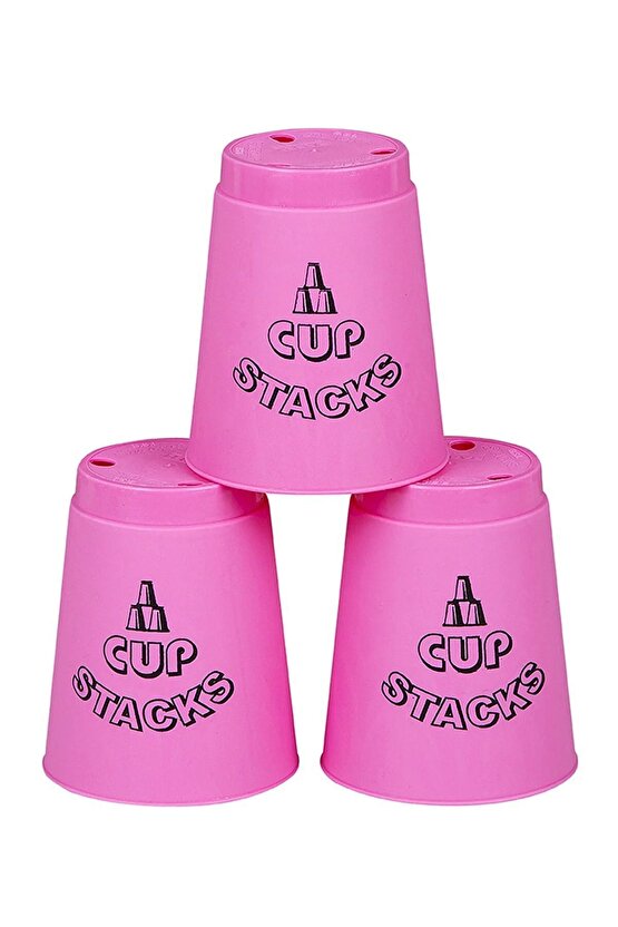 Orijinal Speed Cup Stacks Pembe - Lisanslı Bardak Denge Oyunu - Bardak Oyunu - Hızlı Bardaklar