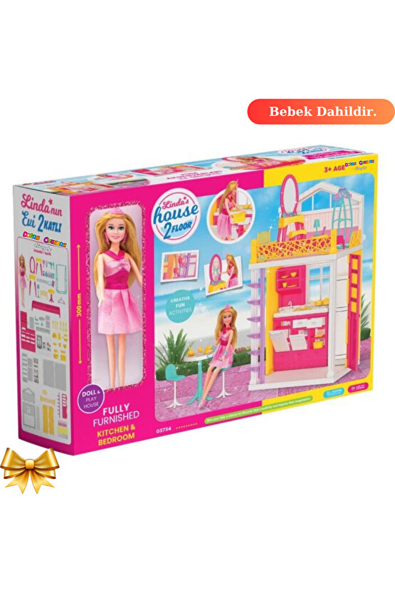 Lindanın Evi 2 Katlı - Ev Oyuncak - Lindanın Ev Seti - Barbie Ev Seti