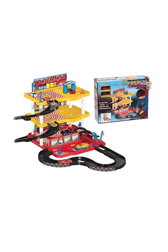 3 Katlı Garaj Oyun Seti Oyuncak Otopark 