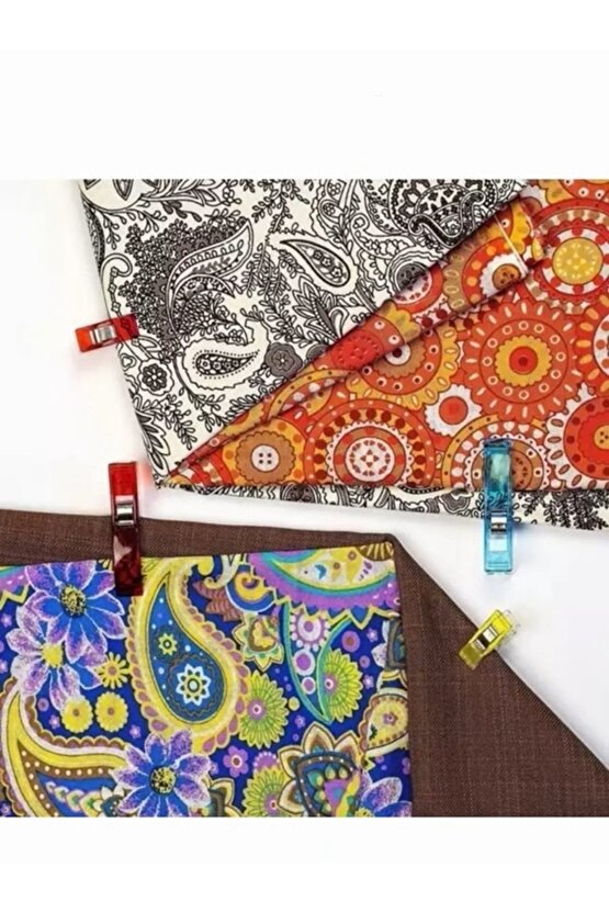 Dikiş Makine Çarşısı Singer Beko Zetina Bındallı Janome 50 Adet Renkli Kumaş Mandalları (50 Adet)