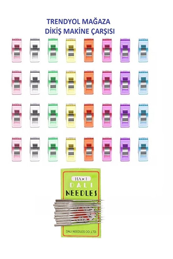 Kaliteli Içi Çelik Olan 50 Adet Mandal Ve 10 Adet Dali Orijinal 14 Numara Ev Tipi Makine Iğnesii