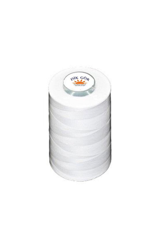 KOZALI MARKA 10 Adet 120 Numara Beyaz Polyester Dikiş İpliği 5000 Metre