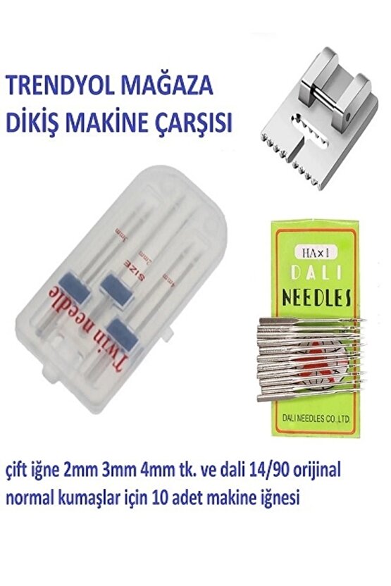 Dikiş Makine Çarşısı Zetina Nervür Ayak Paket 2mm,3mm Ve 4 Mmdir. Dali 14 No 10 Adet Iğne