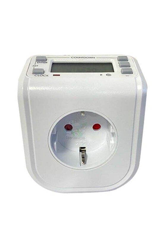 3680W, 16 Amper, Çok Kaliteli Dijital Göstergeli Zaman Ayarlı Akıllı Priz, Dijital Zaman Saatli Priz