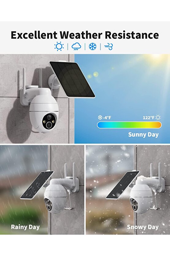 Güneşe Enerjili, Kaliteli Solar Dış Mekan Akıllı Kamera, Arıcı, Çiftçi, Çoban Kamerası, Full HD 3 MP