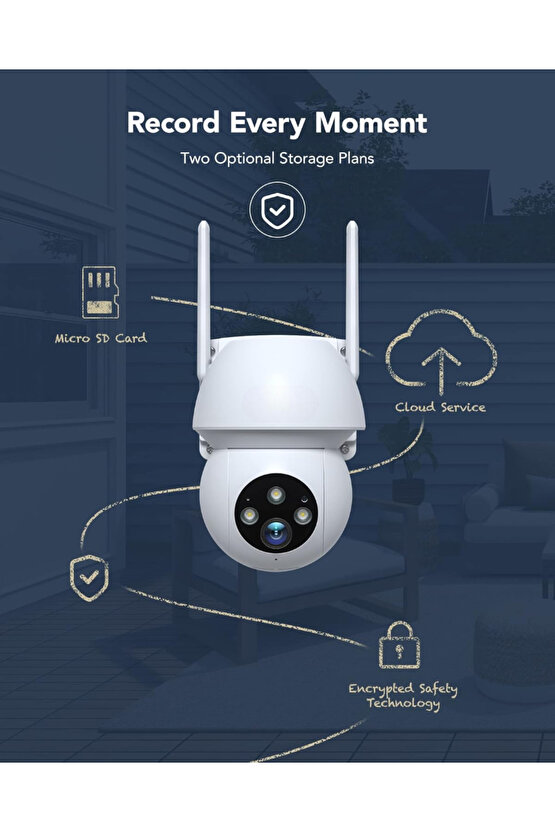 Sensörlü, Dış Mekan Akıllı Güvenlik Kameras, Elektrikle Çalışır, Su Geçirmez, Telefonla İzlenebilir