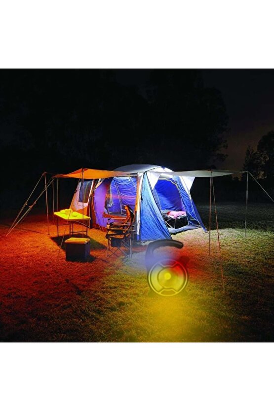 13 Watt, USB Şarjlı, Güneş Enerjili, Çok Fonksiyonlu, Mavi - Kırmızı Işık Çkar Modlu, Kamp Feneri