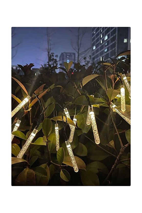 Güneş Enerjili, 20 Watt, 3200 Kelvin Gün Işığı Ledli, 5 Metre, 7 Modlu Işık Zinciri, Peyzaj Aplik