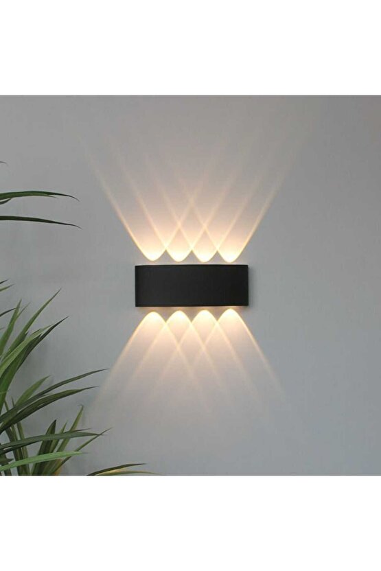 15 Watt, Amber Işık Ledli, Çok Kaliteli İç ve Dış Mekan Aydınlatma Armatürü, Led Bahçe Duvar Apliği