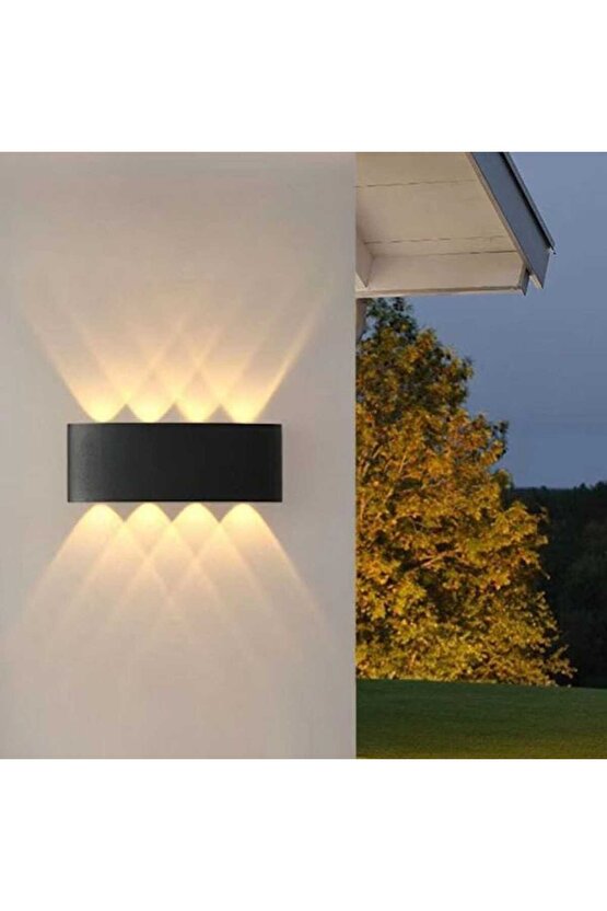 15 Watt, Amber Işık Ledli, Çok Kaliteli İç ve Dış Mekan Aydınlatma Armatürü, Led Bahçe Duvar Apliği