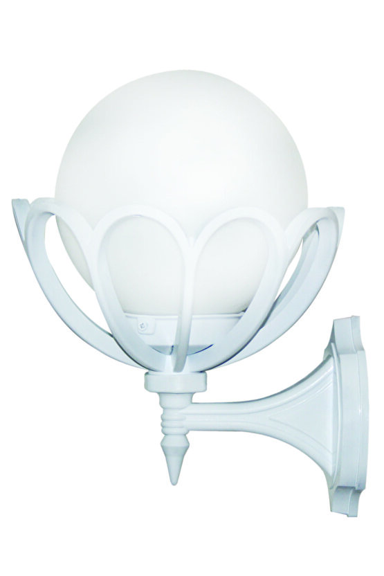 Konsollu Bahçe Duvar Armatürü - Beyaz Renk Papatya Duvar Armatürü, Dekoratif Aplik