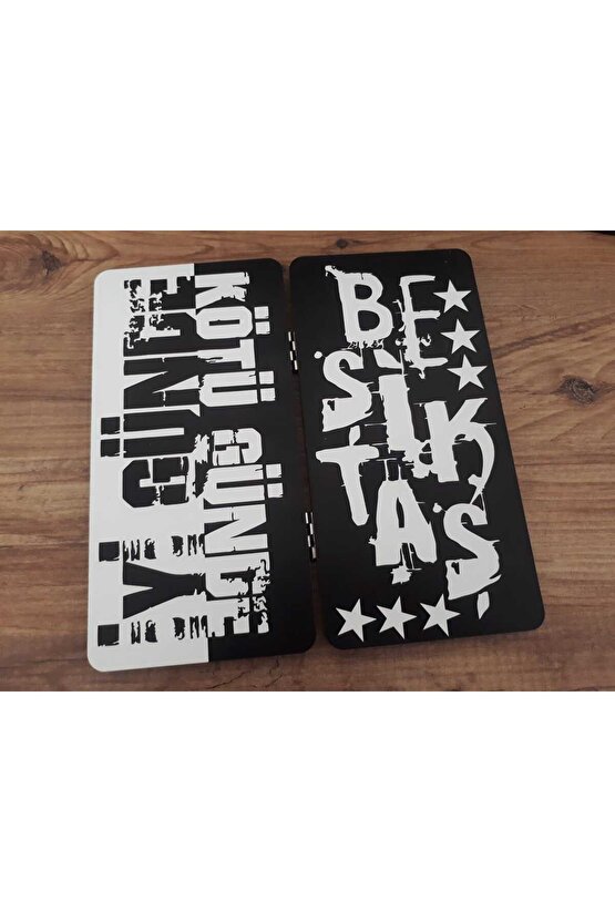 Mini Tavla Seyahat Tavla Cep Tavla 24x24 Özel Deri Kılıflı-BEŞİKTAŞ